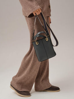 Сумка кожаная кросс-боди Deboro 30347 асфальт