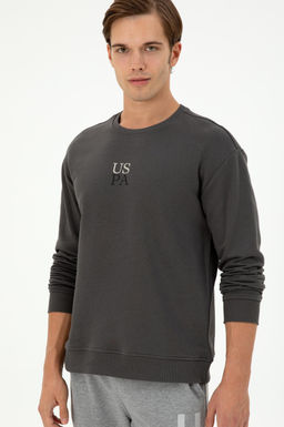 Мужской базовый свитшот антрацитового цвета Неожиданная скидка в корзине - U.s. polo assn фото 3