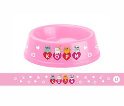 Цена за 3 шт. Миска пластиковая "МОЙ БРО - Корм!, цвет розовый 21*6,5см (логотип на миске) 700мл