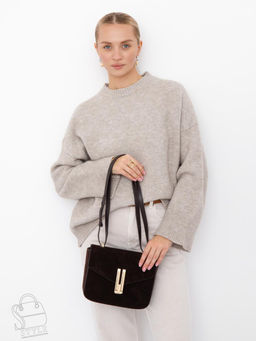 Сумка женская кожаная 1045MF coffee Polina&Eiterou  в Новосибирске