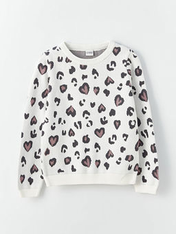 Bisiklet Yaka Desenli Uzun Kollu K?z ?ocuk Triko Kazak