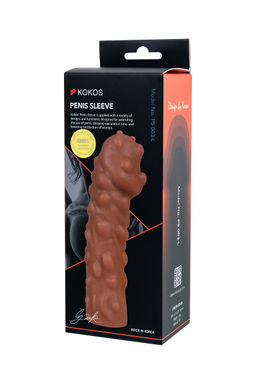 Насадка реалистичная KOKOS PENIS SLEEVE с дополнительной стимуляцией, TPE, телесная, 16.5 см