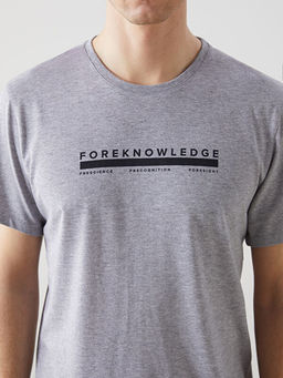 Bisiklet Yaka K?sa Kollu Bask?l? Penye Erkek Ti??rt