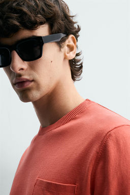 CAMISET PUNTO REGULAR FIT ALGOD?N / Rojo - Zara фото 5