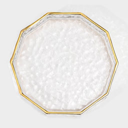 Поднос Fairyshine, 16.5×2.5 см, с золотой отводкой, стекло, прозрачный