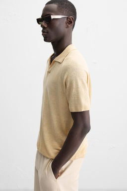 100% LINEN KNIT POLO SHIRT - Zara фото 6