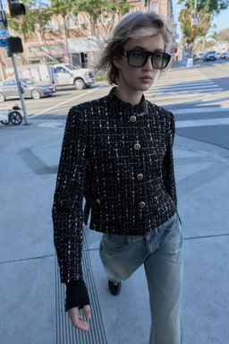 TEXTURED METALLIC THREAD BLAZER - Zara фото 17