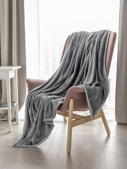 Плед плюшевый 150x200 светло-серый