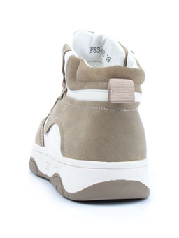 05-P83-2Z WHITE/BROWN Кроссовки женские зимние (натуральная и искусственная кожа, шерсть)