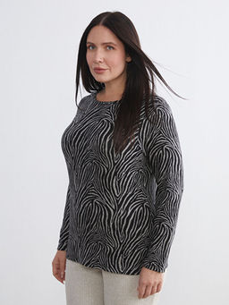 Bisiklet Yaka Desenli Bluz