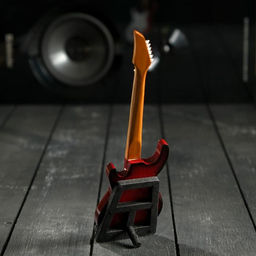 Гитара сувенирная Ibanez, на подставке, 24×8×2 см, красно-белая