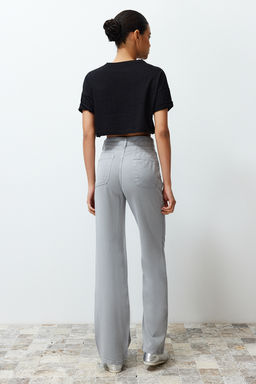 Bej More Sustainable %100 Tencel Dusuk Bel Wide Leg Jeans TWOSS23JE00219 - Trendyolmilla фото 6