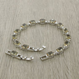 Султанит, браслет Мадлен, покрытие родий, длина 17см - Agat77 фото 3