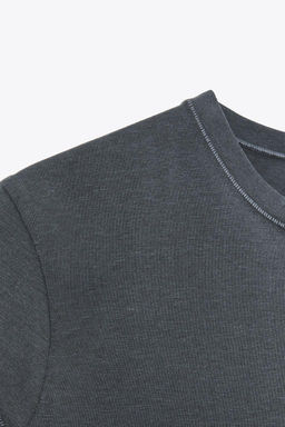 SLIM FIT SHORT SLEEVE T-SHIRT - Zara фото 33