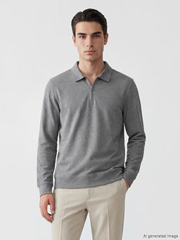 Polo Yaka Erkek Sweatshirt