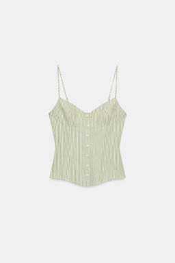 STRIPED CORSETRY-INSPIRED TOP - Zara фото 5