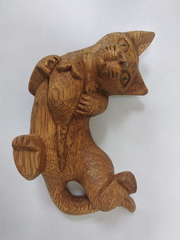 Статуэтка Кот дерево албезия 15см-9см