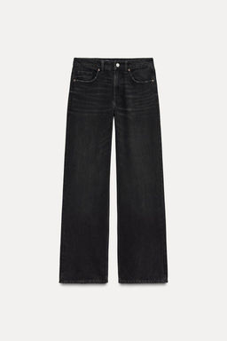 TRF WIDE-LEG MID-RISE FULL LENGTH JEANS - Zara фото 8