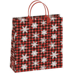 Цена за 10 шт. Пакет Снежинка в клеточку, мягкий пластик, 26х23 см 110 мкм