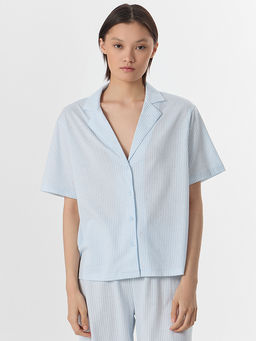 Комплект женский домашний голубой в полоску - Mark formelle фото 3