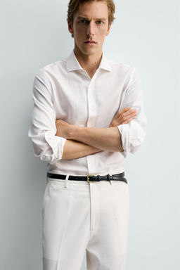 CAMISA REGULAR FIT ALGOD?N / Blanco - Zara фото 5