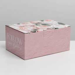 Цена за 2 шт. Коробка подарочная сборная, упаковка, «Follow», 22 х 15 х 10 см
