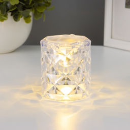 Фигурка светящаяся RISALUX «Хрустальный бокал», LED-ночник, 0.3 Вт, 4.9×4.9×5.5 см