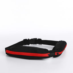 Поясная сумка для бега на молнии, цвет чёрный/красный - Simaland фото 7