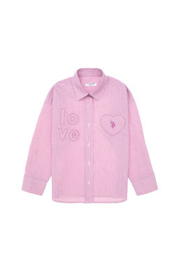 Розовая рубашка с длинным рукавом для девочки Неожиданная скидка в корзине