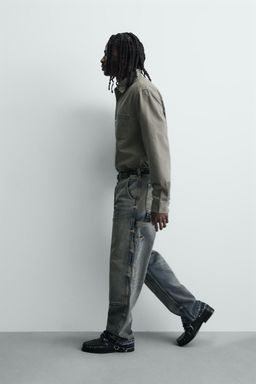 JEANS BOLSILLO CARPINTERO LAVADO / Azul / Verde - Zara фото 6