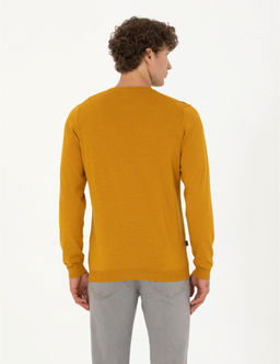 Safran Slim Fit Bisiklet Yaka Y_n Kar___ml_ Basic Triko Kazak - Pierre cardin фото 5