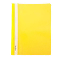 Цена за 5 шт. Папка скоросшиватель INFORMAT А4 желтая, пластик 180 мкм, карман для маркировки