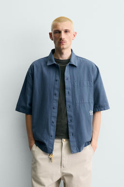 SOBRECAMISA ESTRUCTURA BORDADO / Azul - Zara фото 2