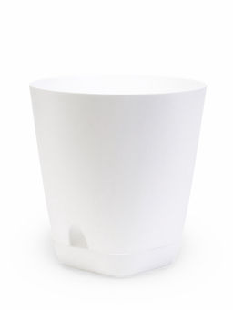 Кашпо с прикорневым поливом 4 л D-19см, H-20см белый "Гранд"