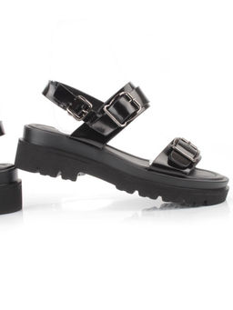 08-PEAG64-2 BLACK Босоножки женские (натуральная кожа)