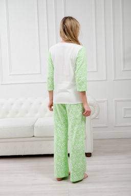 Пижама женская из футера Кисонька нежно-зеленый - Амадэль фото 6