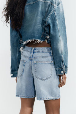 TRF MID-RISE DENIM BERMUDA SHORTS - Zara фото 7