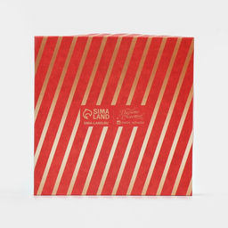 Цена за 5 шт. Коробка для кондитерских изделий новогодняя с пластиковой крышкой «С Новым годом», 13×13×3 см