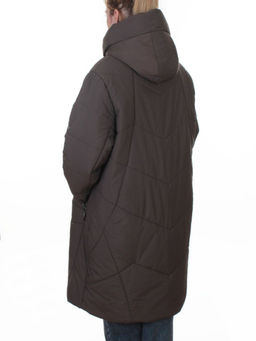 A618 GRAY/BROWN Пальто зимнее женское (верблюжья шерсть, 120 гр. холлофайбер)