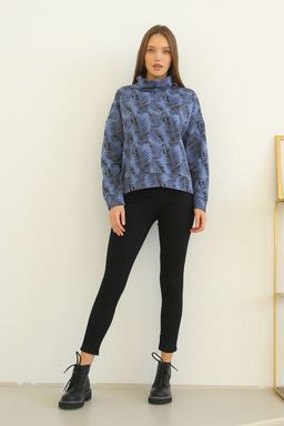 Джемпер женский 122L3 джинса/набивка - Solo mio фото 4