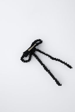 PACK OF TWO BOW HAIR CLIPS WITH BEADS - Zara фото 2