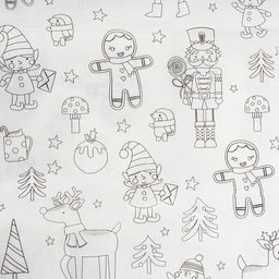 Скатерть новогодняя раскраска Доляна, детская, одноразовая, бумага, 120?180 см, белая