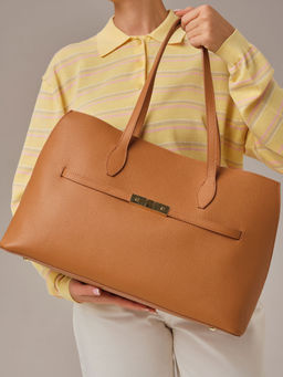 Кожаная сумка Bossy DBR 31382 коричневый лист