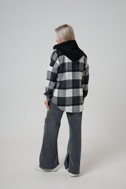 Рубашка женская в клетку с капюшоном РЖКК-01