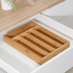 Лоток - подставка для столовых приборов Катунь, 5 секций, 35.5×25.4×5 см, бамбук