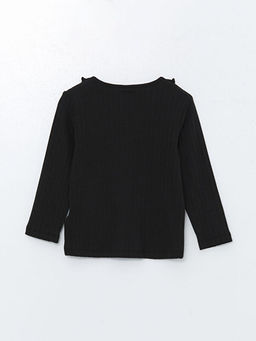 Bisiklet Yaka Uzun Kollu Basic K?z ?ocuk Ti??rt