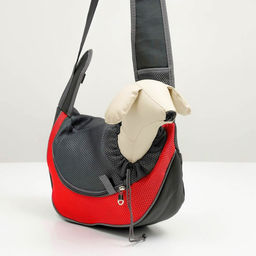 Сумка-переноска Слинг для животных, 42 х 25 см, красная - Пижон фото 4