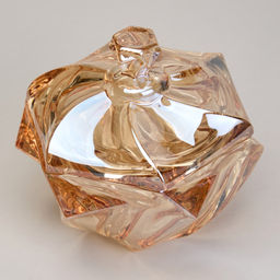 БЛЮДО С КРЫШКОЙ BOHEMA AMBER ДИАМЕТР=11,5 СМ ВЫСОТА=11,5 СМ