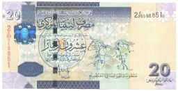Банкнота 20 динаров 2009 года Ливия
