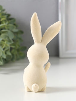 Фигурка полистоун, флок «Весёлый заяц - Привет!», 5×5×11.5 см